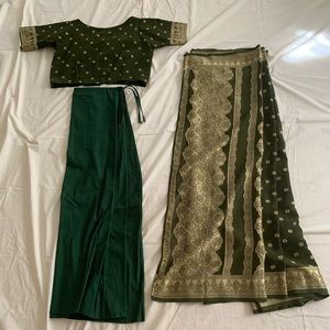 Gold embroidered Sari